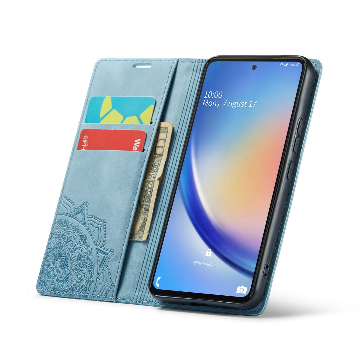 Samsung Galaxy A54 5G Case - Aqua Blue - Mandala Thin Back Cover