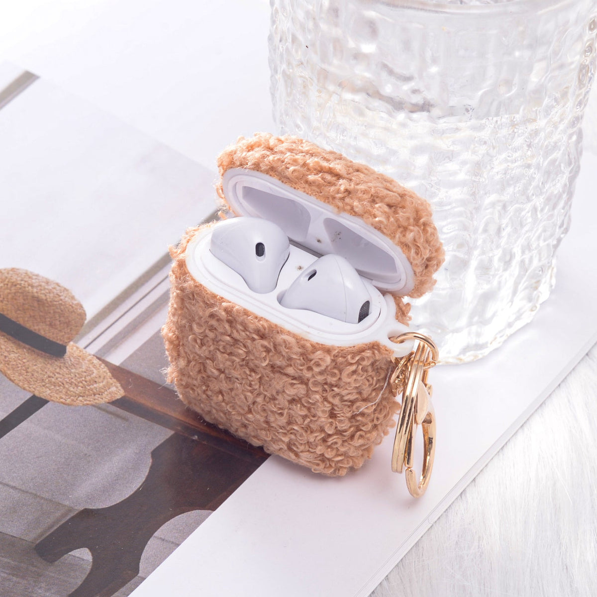 Apple AirPods 2 / 1 Hoesje - Teddy Furr - Bruin