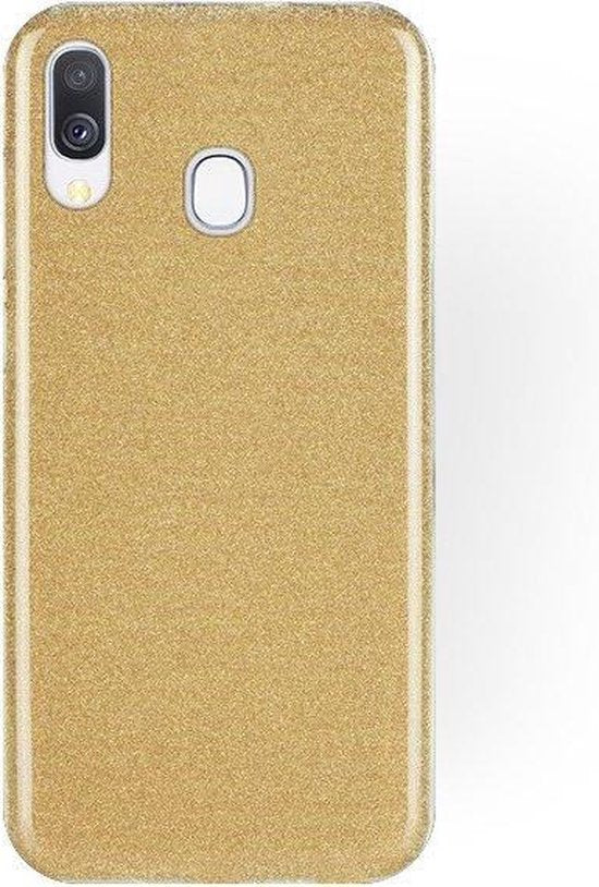 Samsung Galaxy A40 Hoesje - Goud - Glitter Back Cover
