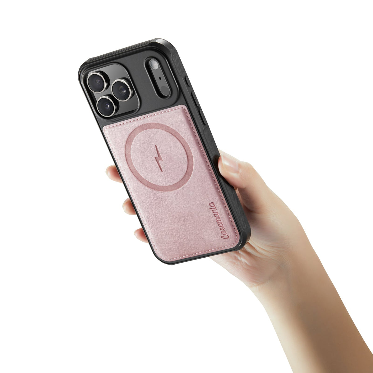 Apple iPhone 18 Pro Max Hülle - Pale Pink - Kunstleder-MagSafe-Backcover