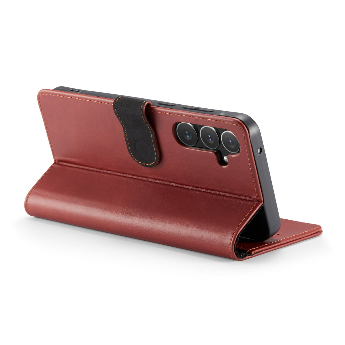 Samsung Galaxy A55 Case - Crimson Red - Genuine Leather Wallet Case