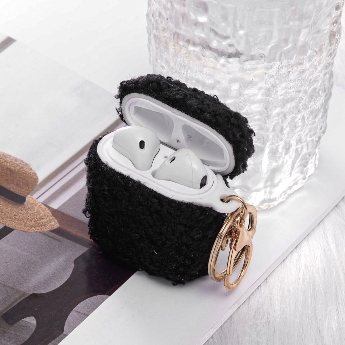 Apple AirPods 2 / 1 Hoesje - Teddy Furr - Zwart