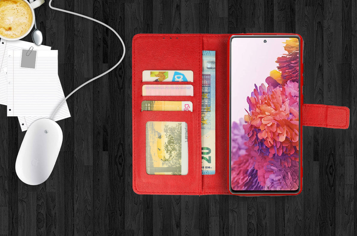 Oppo A78 Hülle - Rot - Klapphülle mit Kartenfach