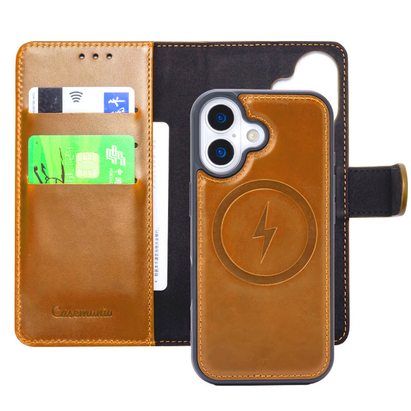 Snap Leather | MagSafe-Compatibel 2-in-1 Leren Bookcase | iPhone 17 Exclusive