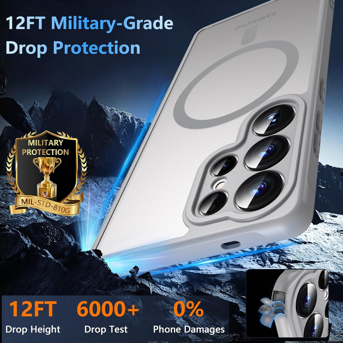 Samsung Galaxy S25 Ultra Hoesje - Grijs - Matte Armor MagSafe Back Cover