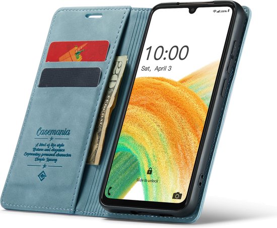 Oppo A17 Hülle - Aqua Blue - Schlanke Klapphülle mit Kartenfach