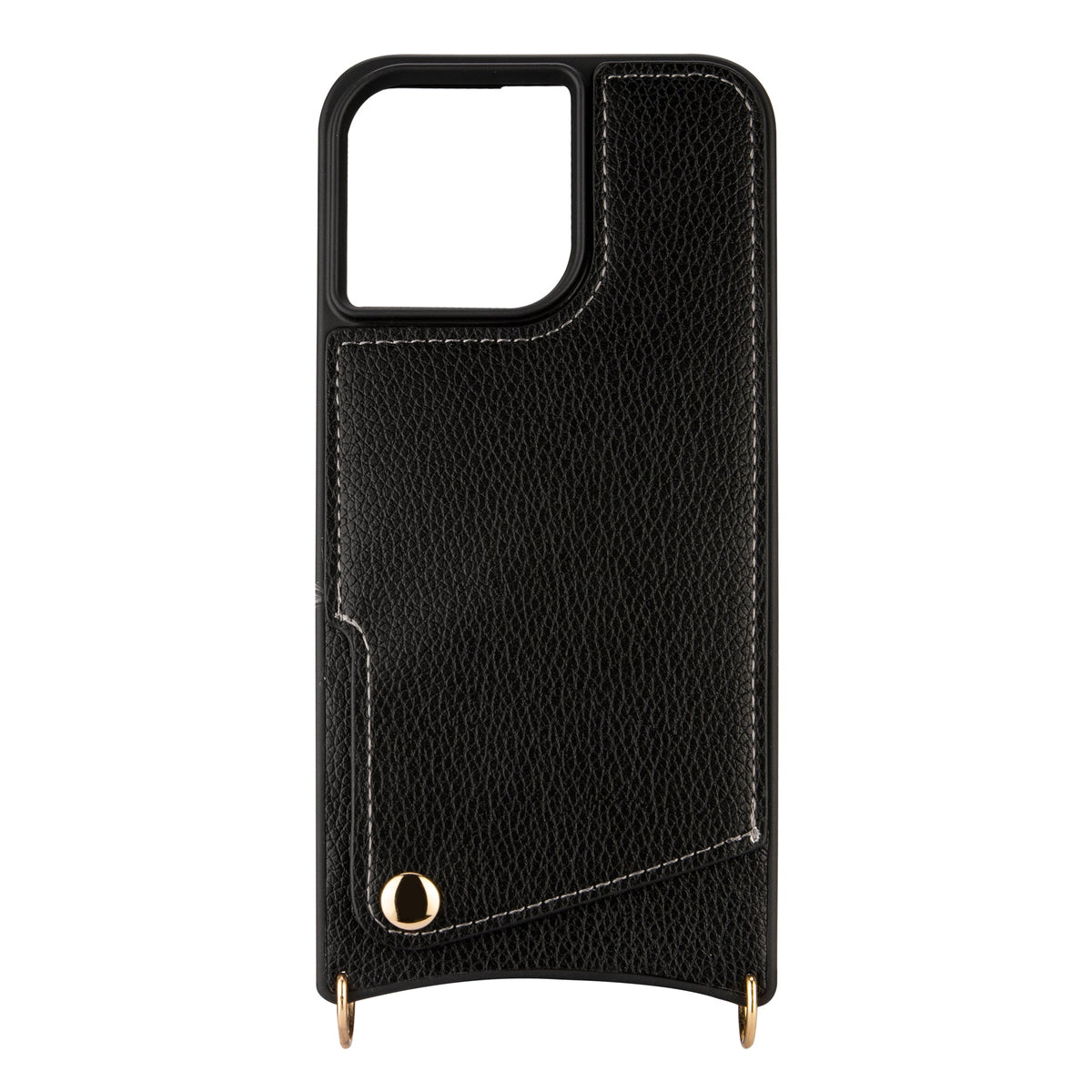 Apple iPhone 15 Pro Max Case - Black - Back Cover with Wrist Band and Phone Band