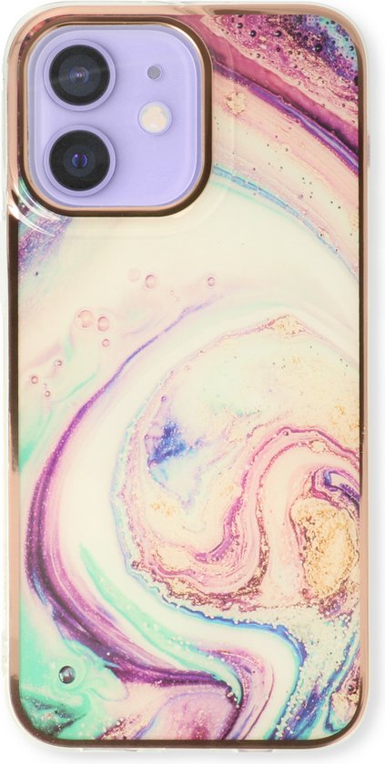 iPhone 12/12 Pro Hoesje - Twist - Siliconen Marmer Back Cover