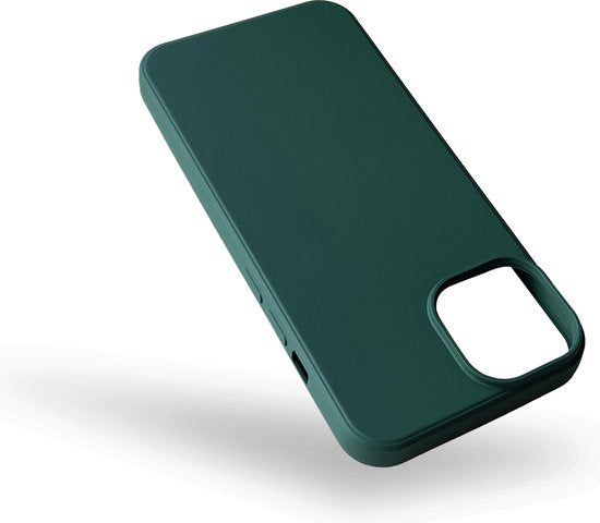 Apple iPhone 14 Plus Hoesje - Donker Groen - Microfiber Siliconen Back Cover