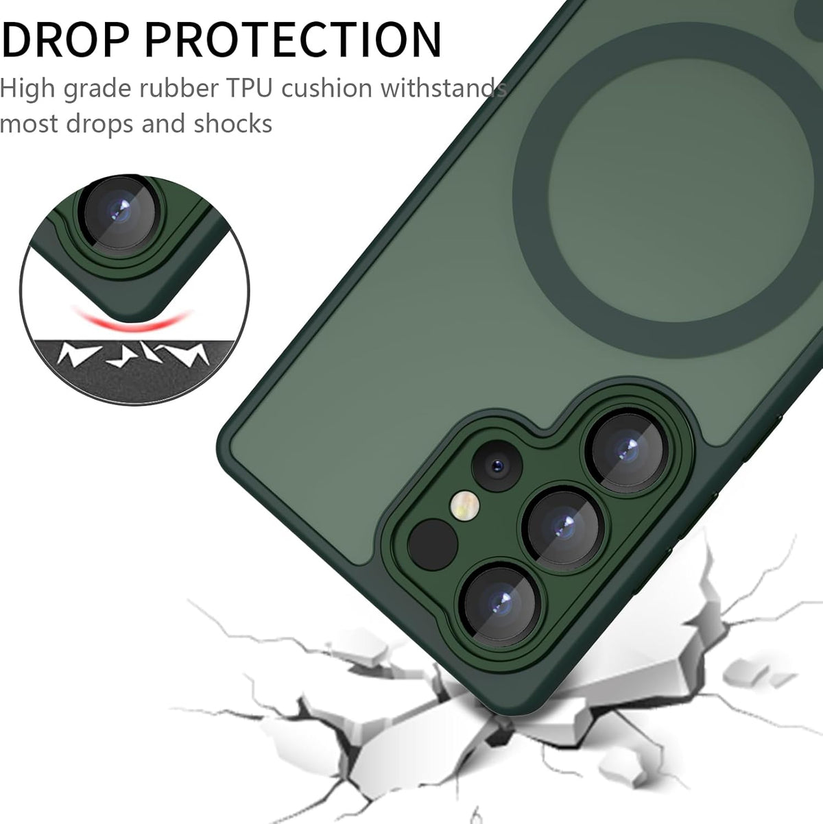 Samsung Galaxy S26 Ultra Hoesje - Groen - Matte Armor MagSafe Back Cover