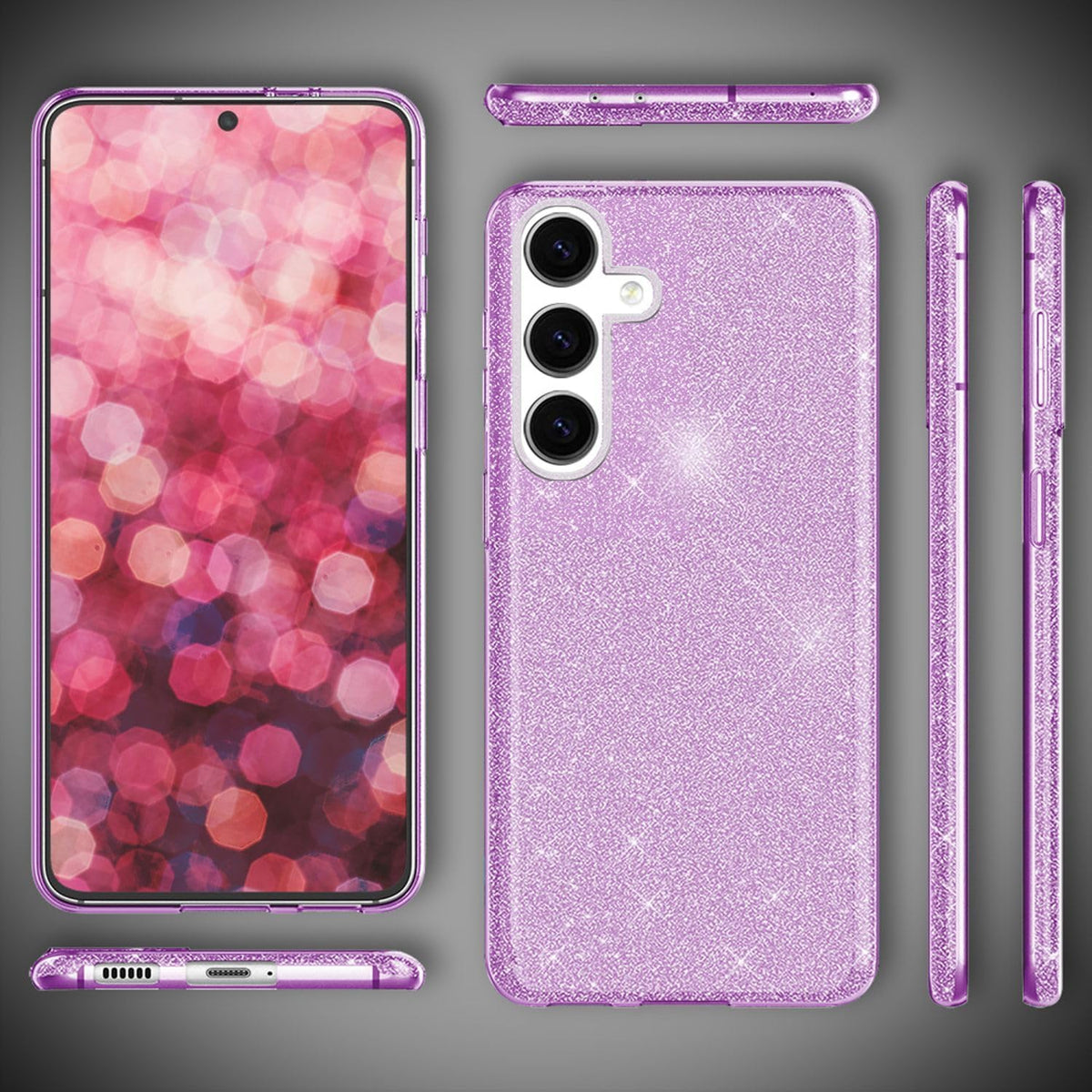 Samsung Galaxy A16 Hoesje - Paars - Glitter Back Cover