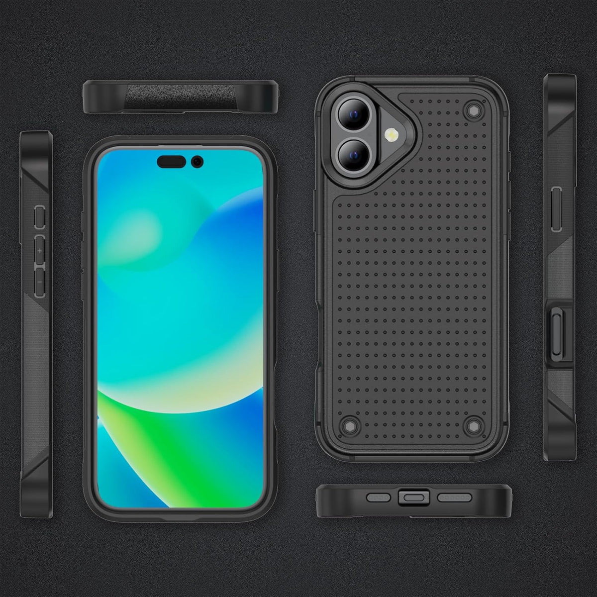 iPhone 16 Plus Case - Black - Armour Back Cover