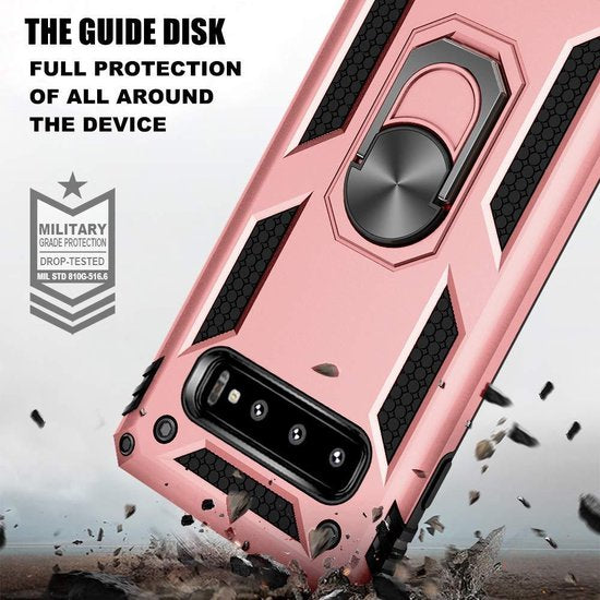 Samsung Galaxy S10 Hoesje - Rosegoud - Armor Kickstand Back Cover
