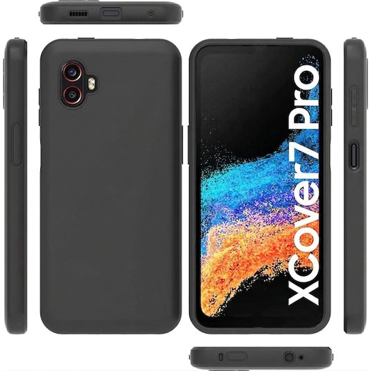 Samsung Galaxy XCover7 Pro Case - Black - Silicone Back Cover