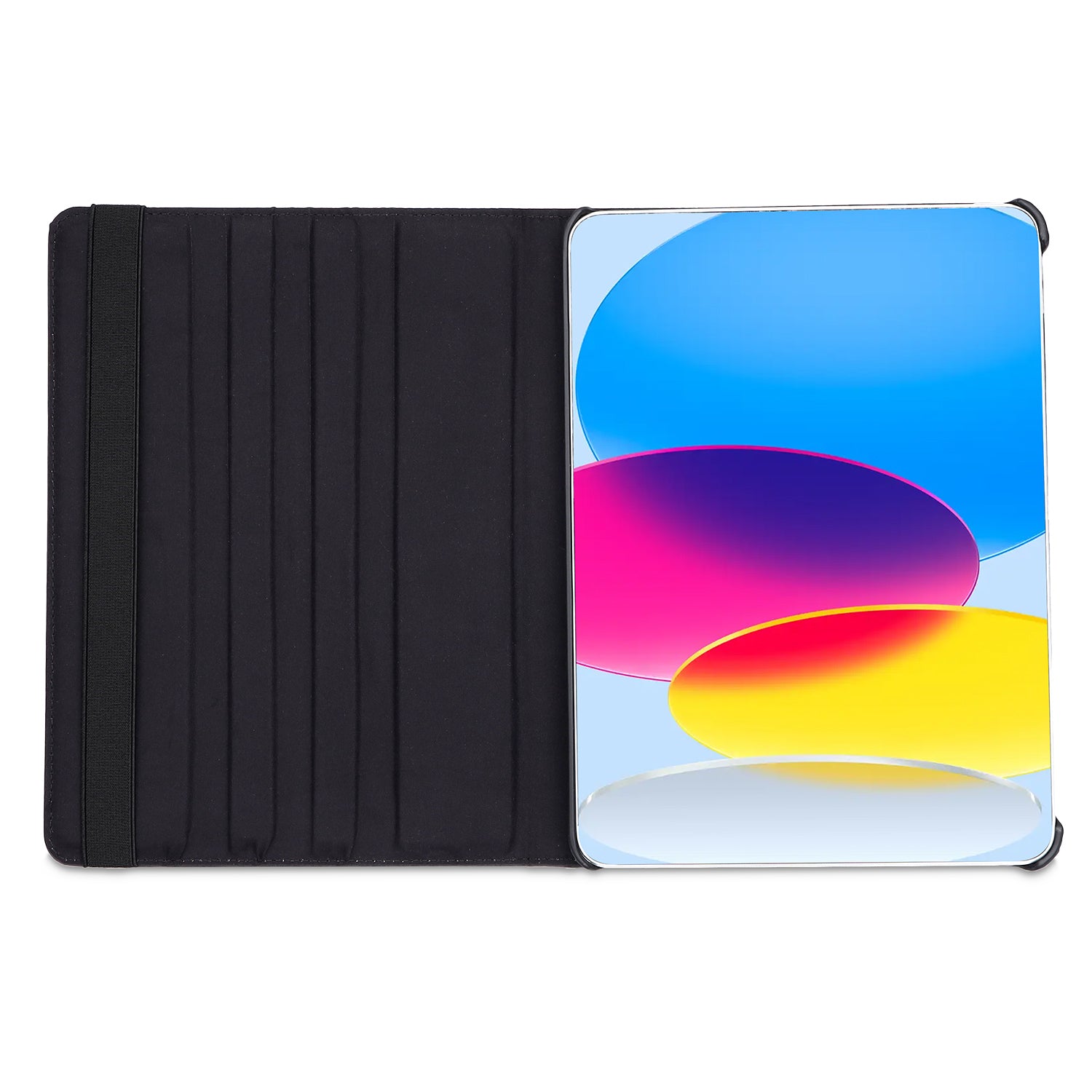 Interior view of Casemania Rotating Case for iPad 2022 with vibrant screen design and protection features.