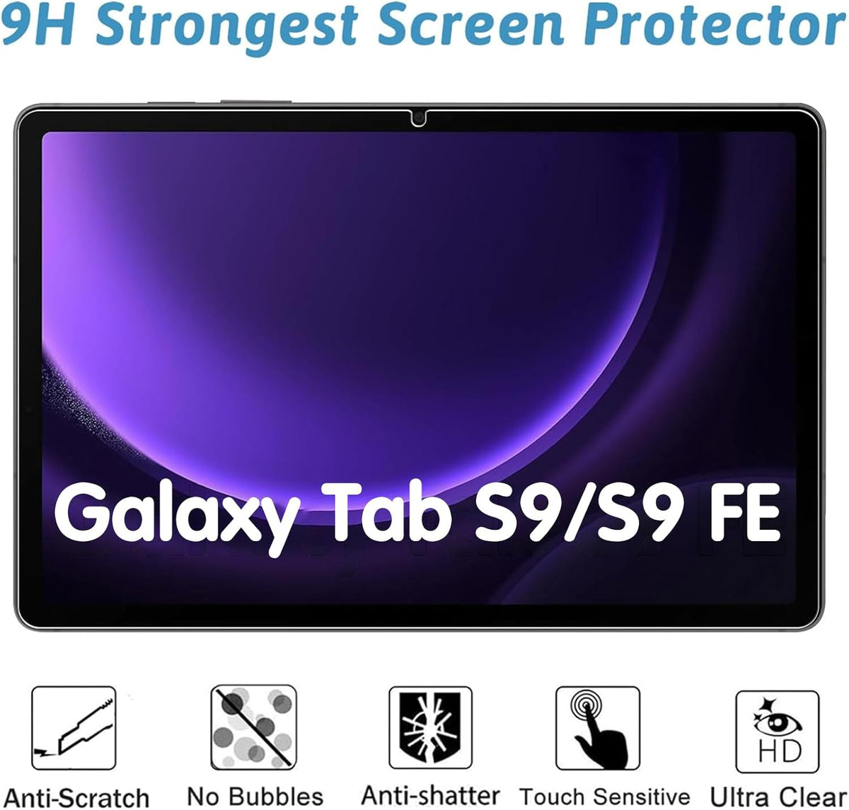 Samsung Galaxy Tab S9 FE / S9 Screen Protector - Full Cover - 2 Pieces
