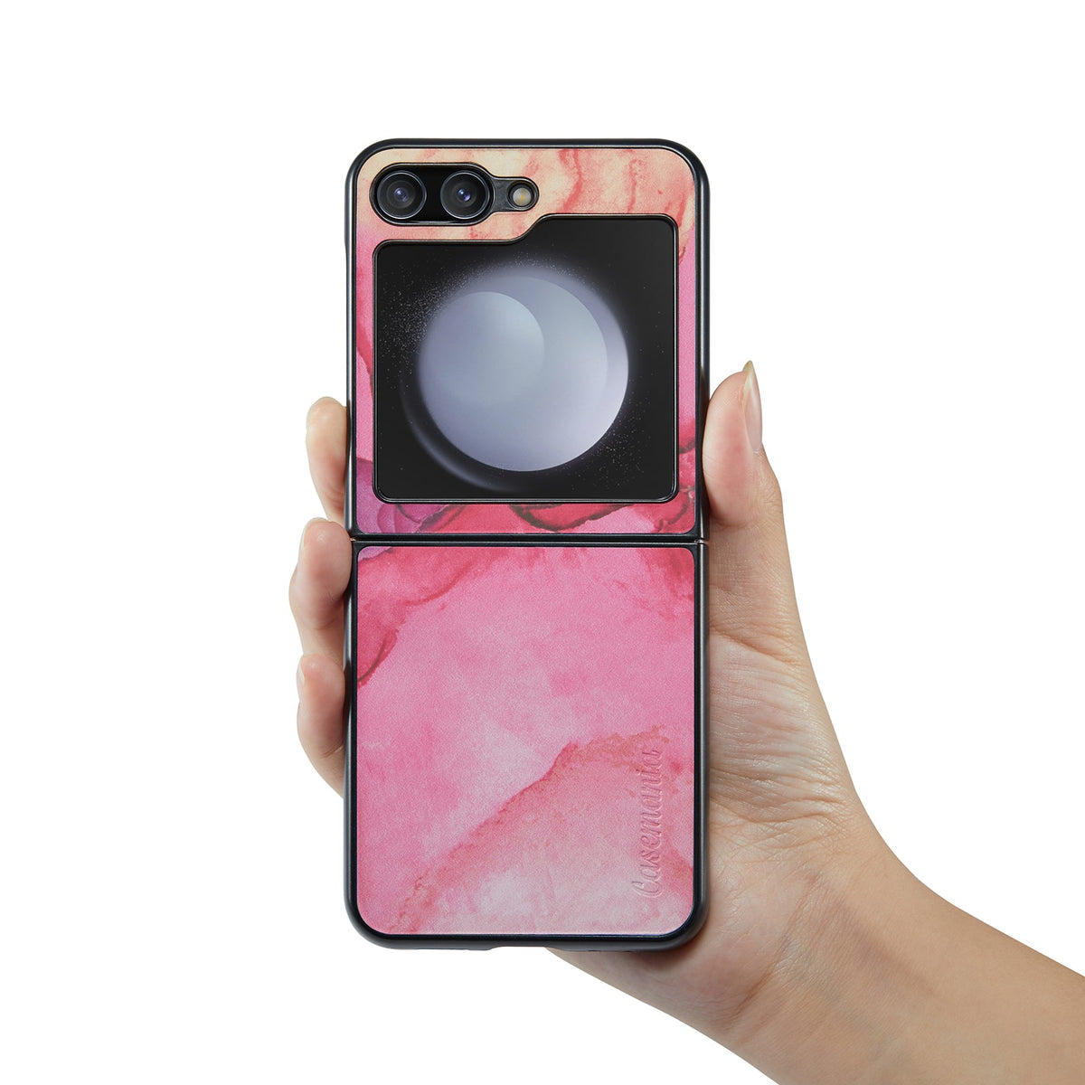 Samsung Galaxy Z Flip 5 Hoesje - Pink Rhodonite - Marmer Portemonnee Bookcase