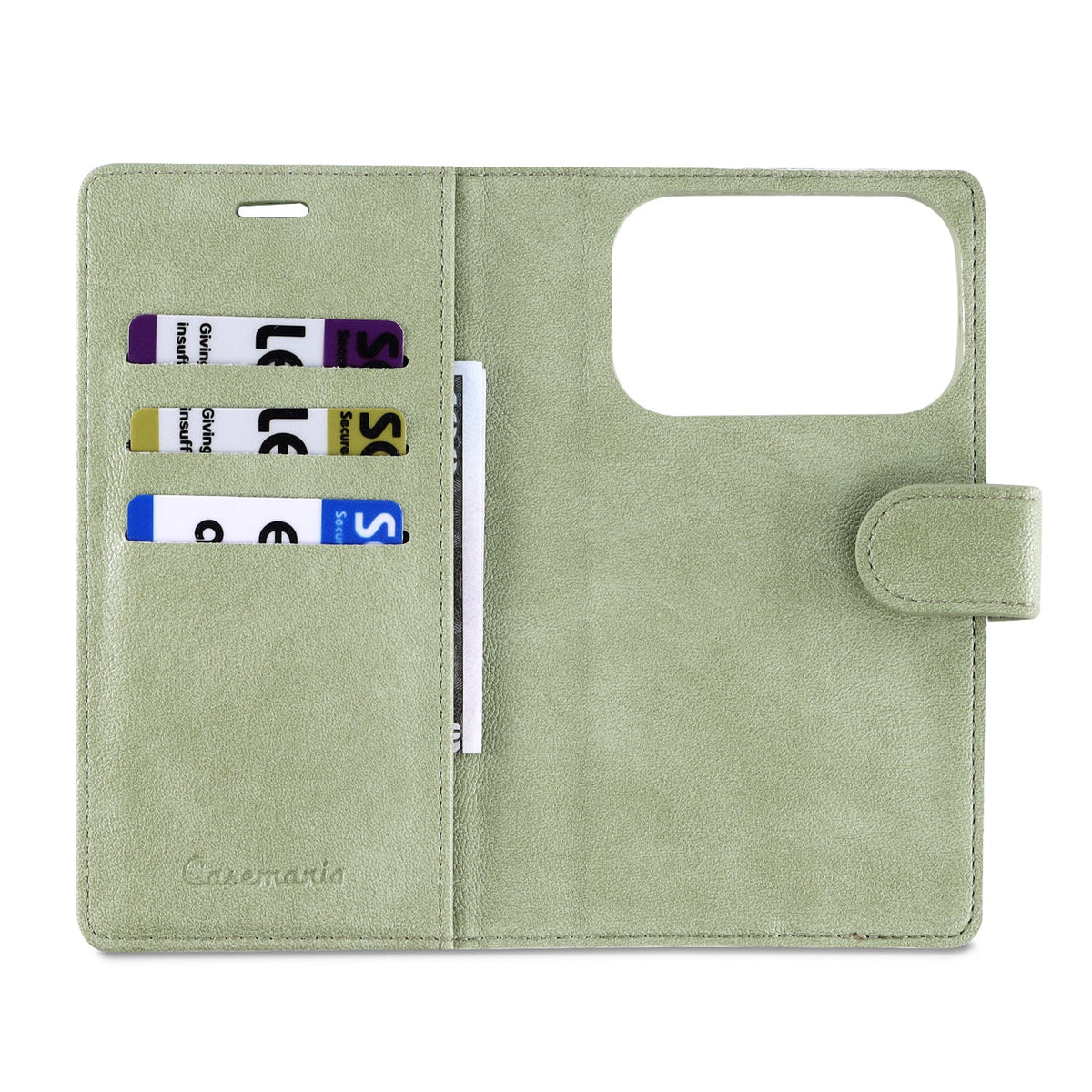 Apple iPhone 18 Pro Max Hülle - Matcha Green - 2-in-1 Lederoptik MagSafe Klapphülle mit Kartenfach