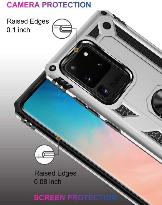 Samsung Galaxy S20 Ultra Hoesje - Grijs - Armor Kickstand Back Cover