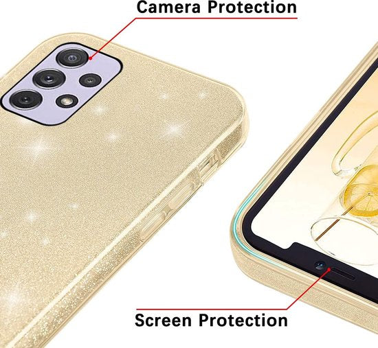 Samsung Galaxy A33 5G Hoesje - Goud - Glitter Back Cover