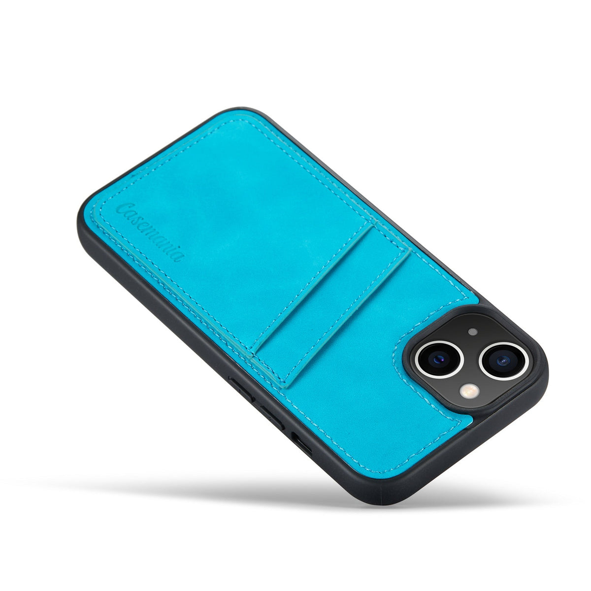 iPhone 14 Hoesje - Azure Blue - Kaarthouder Back Cover