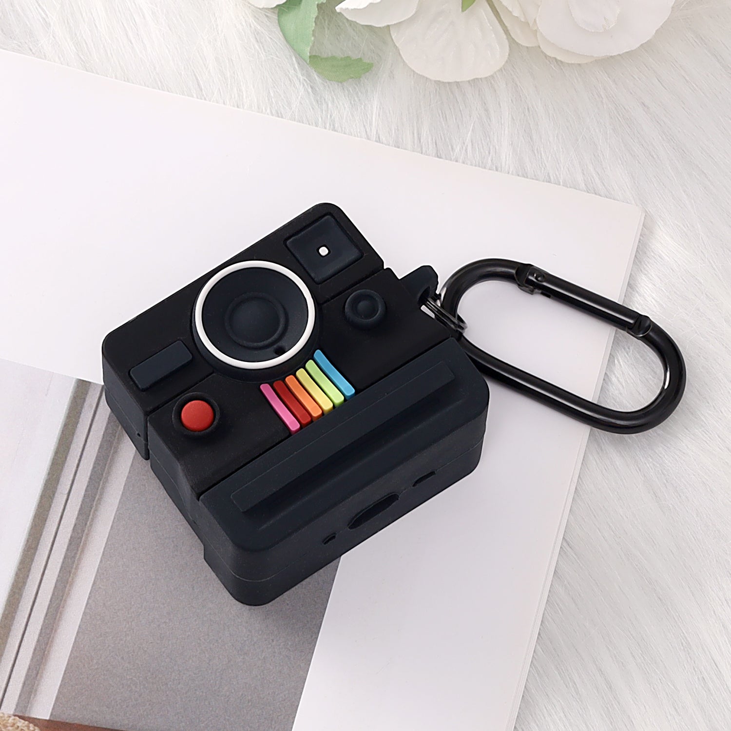 Retro Cam | Airpods 4 Hoesje | Zwart