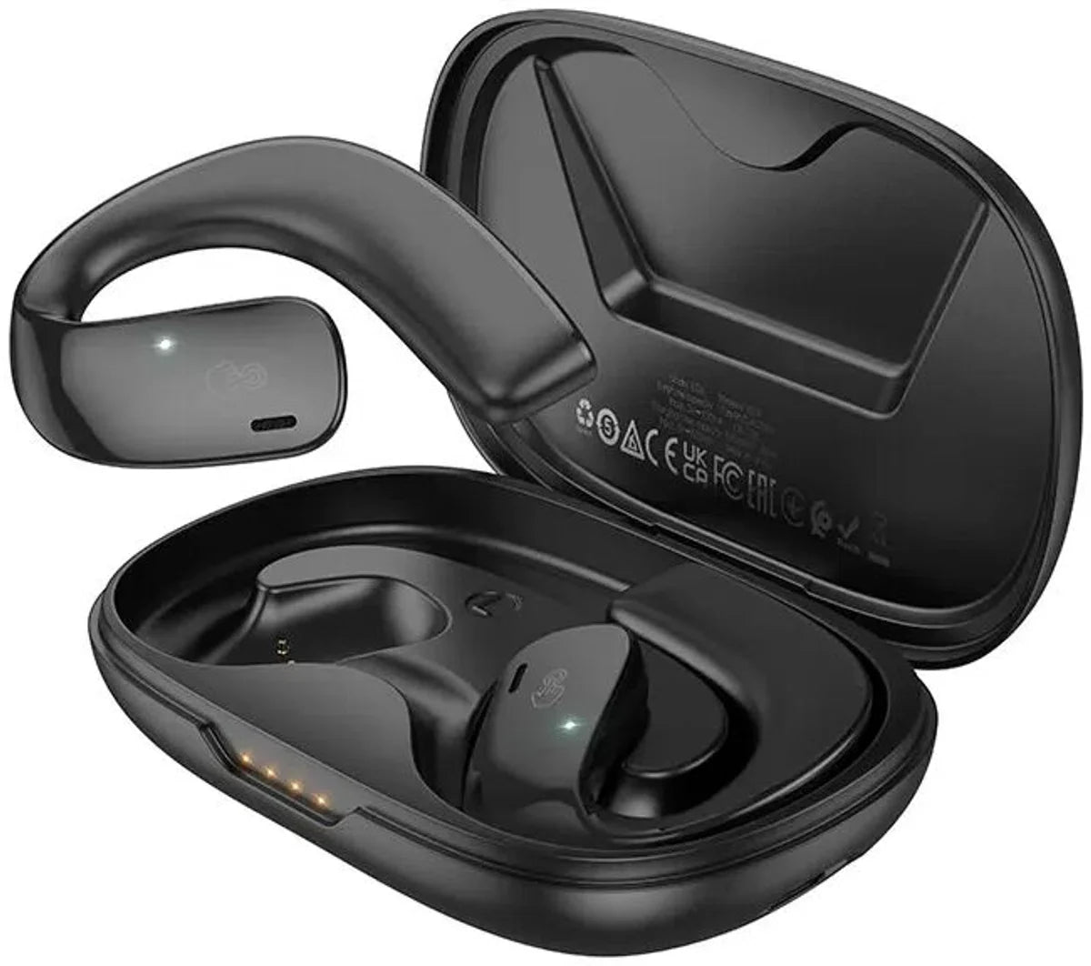 HOCO Wireless Earbuds Bluetooth 5.3 Ear Hook 12 Hour Battery Black