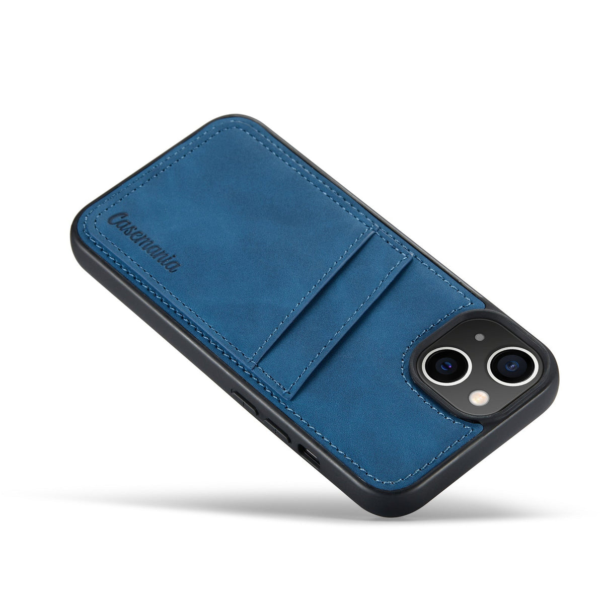 Apple iPhone 14 Pro Hoesje - Navy Blue - Back Cover met Pasjeshouder
