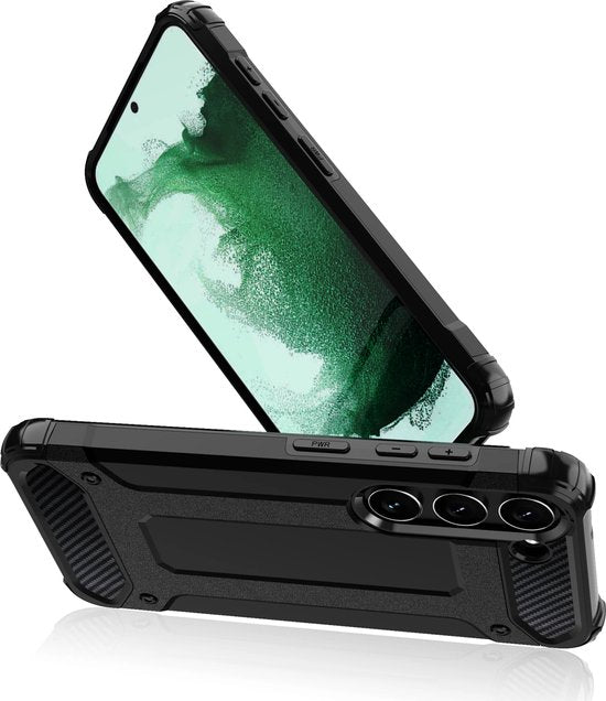Samsung Galaxy S23 Plus Hoesje - Zwart - Armor Kickstand Back Cover