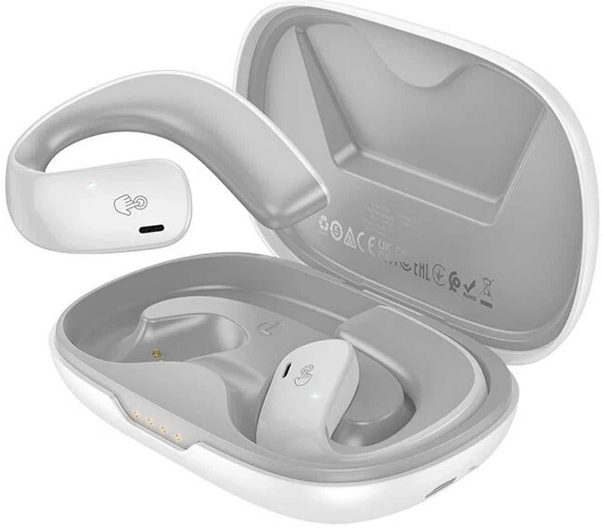HOCO Wireless Earbuds Bluetooth 5.3 Ear Hook 12 Hour Battery White