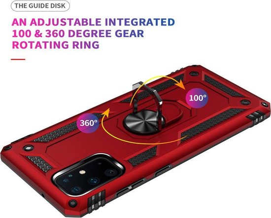 Samsung Galaxy S20 Plus Case - Red - Armor Kickstand Back Cover