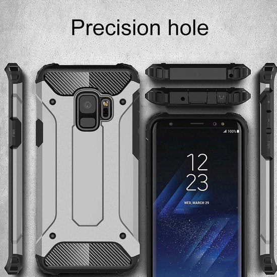 Samsung Galaxy S9 Hoesje - Grijs - Armor Back Cover