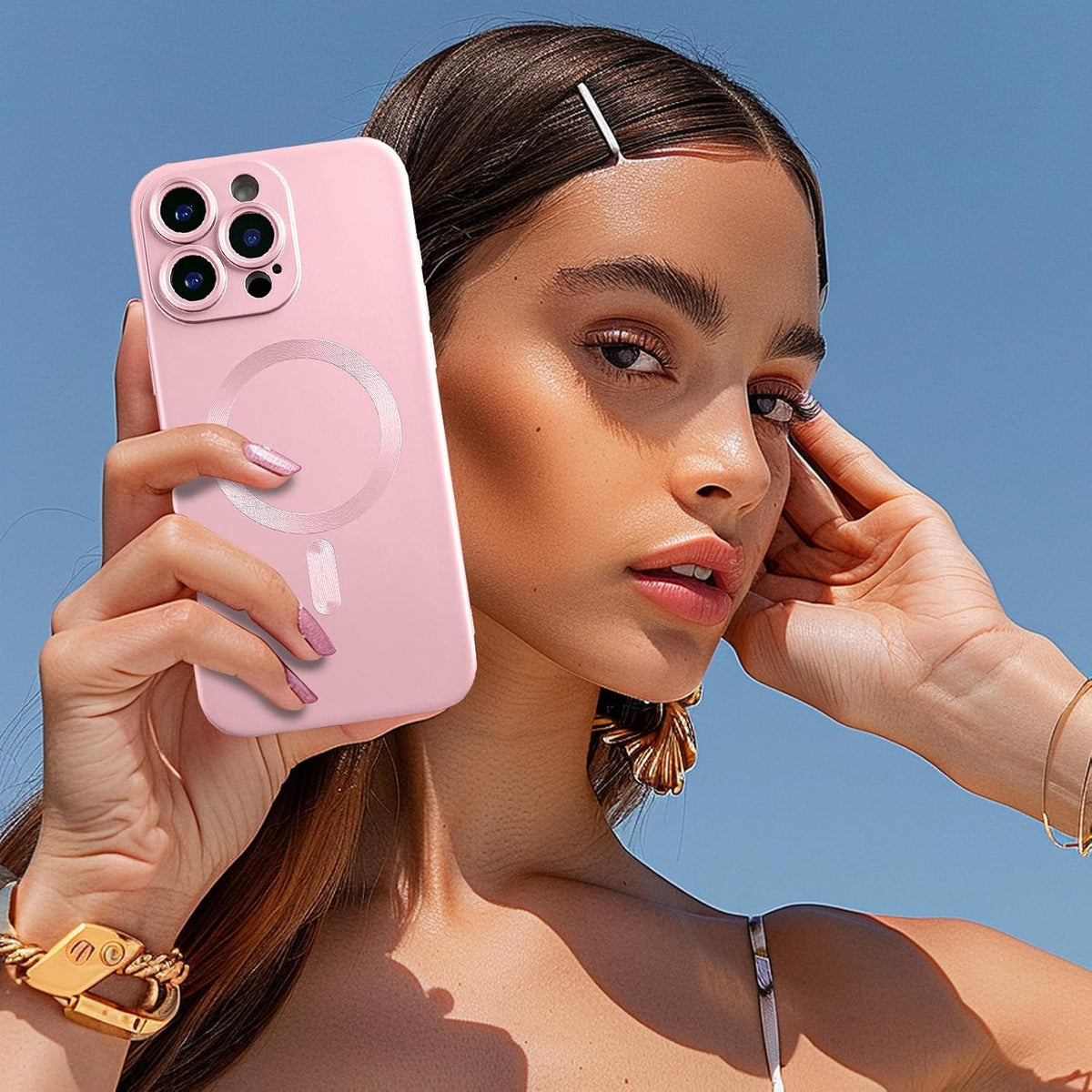 Apple iPhone 16 Pro Max Hoesje - Roze - Matte Siliconen MagSafe Back Cover