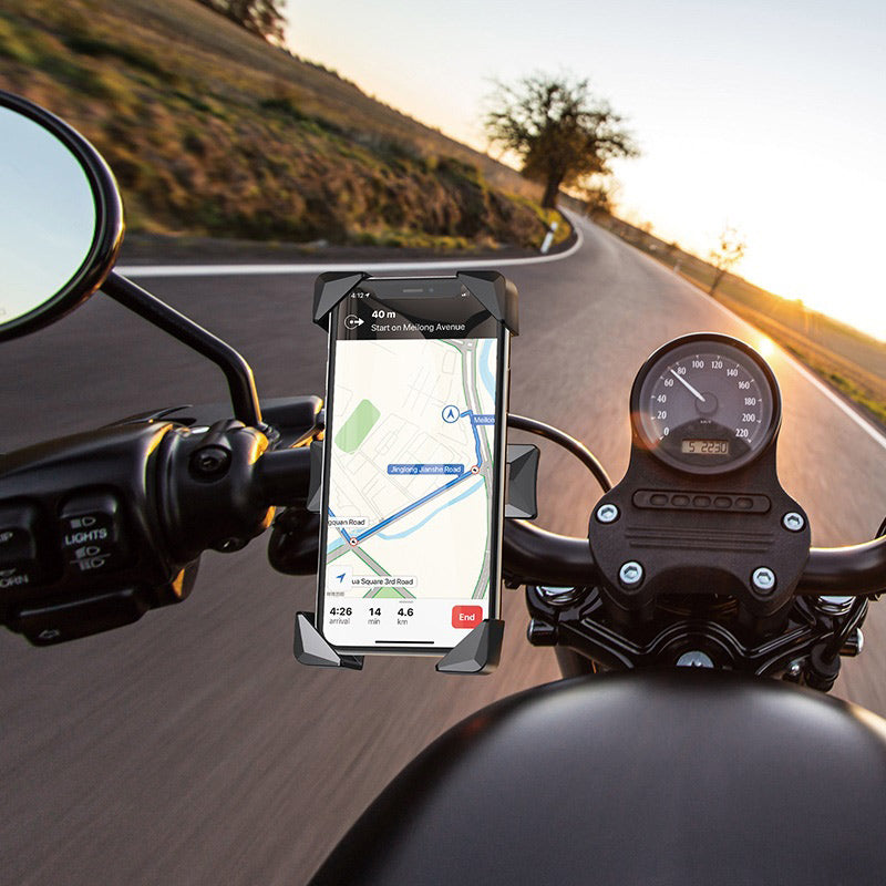 Bicycle Holder / Motorcycle Holder for the Handlebar | Phone Holder for Bicycle and Motorcycle - Black