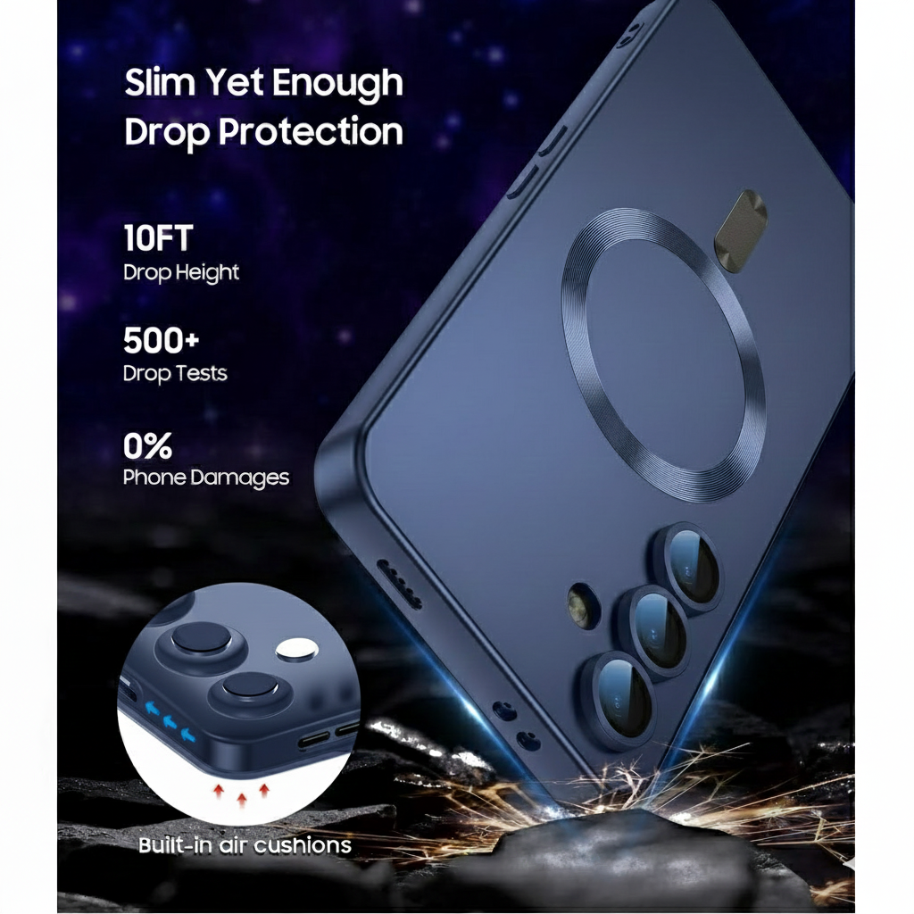 Samsung Galaxy S25 FE Hoesje - Donker Blauw - Matte Siliconen MagSafe Back Cover