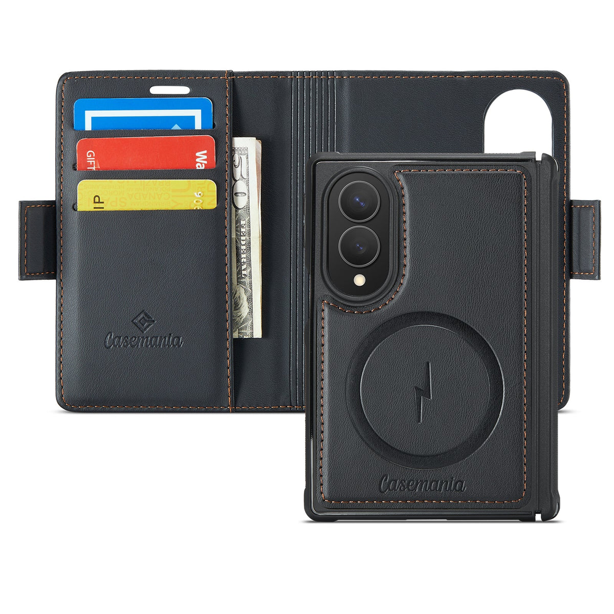 Samsung Galaxy Z Fold8 Hülle - Charcoal Gray - 2-in-1 MagSafe-Klapphülle mit Kartenfach