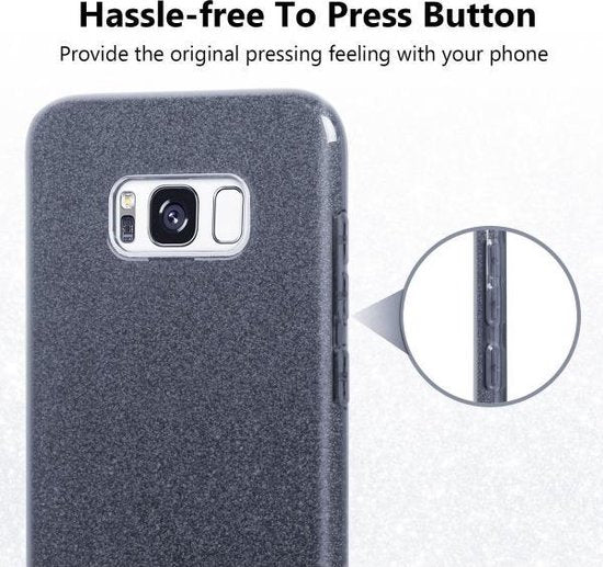 Samsung Galaxy S8 Hoesje - Zwart - Glitter Back Cover