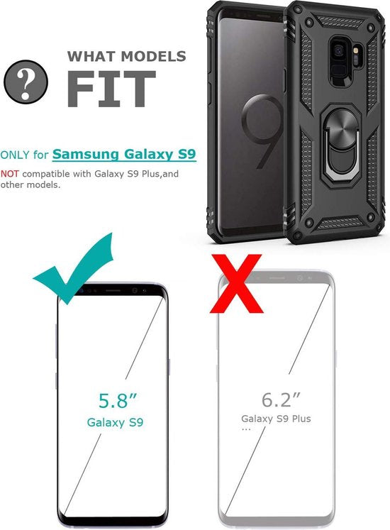 Samsung Galaxy S9 Case - Armour Kickstand - Black Back Cover