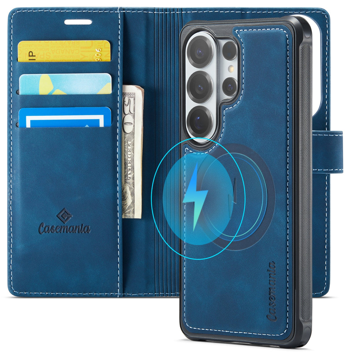 Samsung Galaxy S26 Ultra Case - Navy Blue - 2-in-1 MagSafe Wallet Case