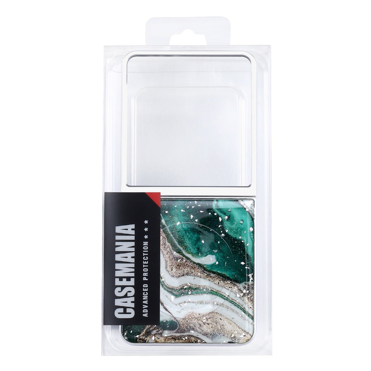 Samsung Galaxy Z Flip 7 Hoesje - Groen - Marmer Glitter MagSafe Back Cover