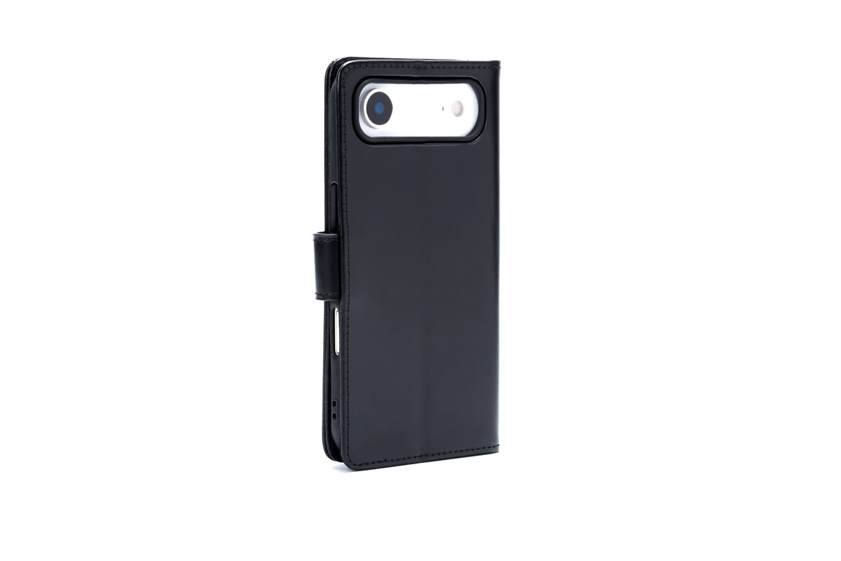 Apple iPhone Air Hülle - Charcoal Gray - Echtleder-Klapphülle mit Kartenfach