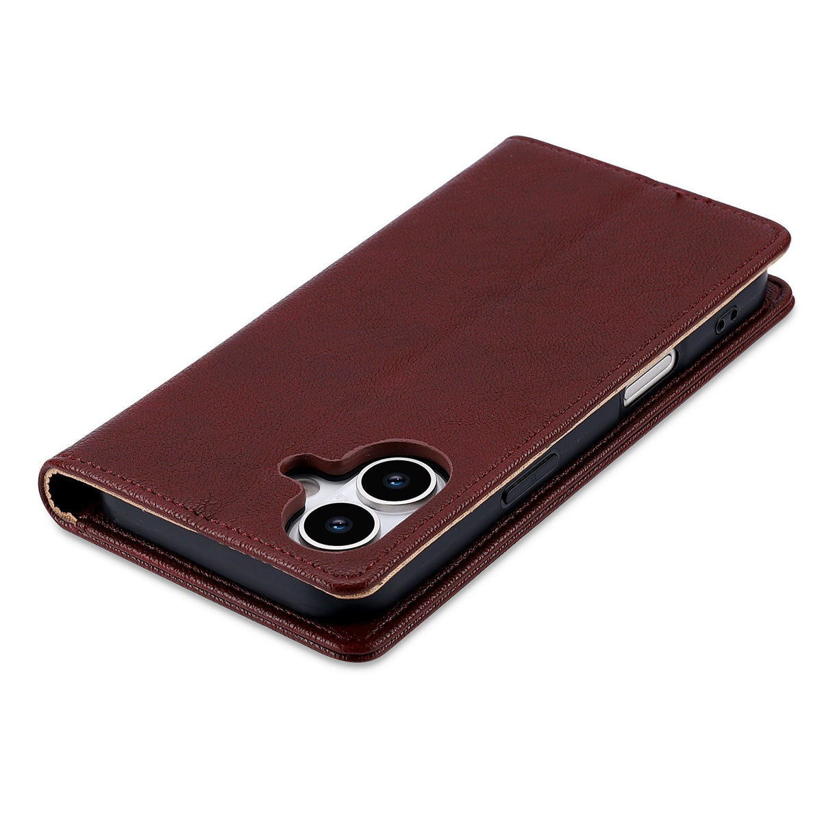 Apple iPhone 17 Case - Burgundy Red - Slim Leather-Look Back Cover