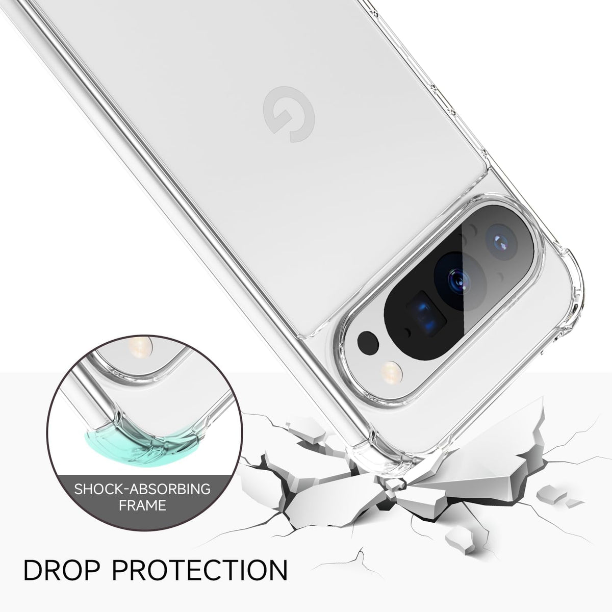 Google Pixel 9 Pro XL Hoesje - Transparant - Anti-Shock Hybrid Back Cover