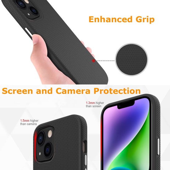 Apple iPhone 14 Plus Case - Black - Anti-Slip Back Cover