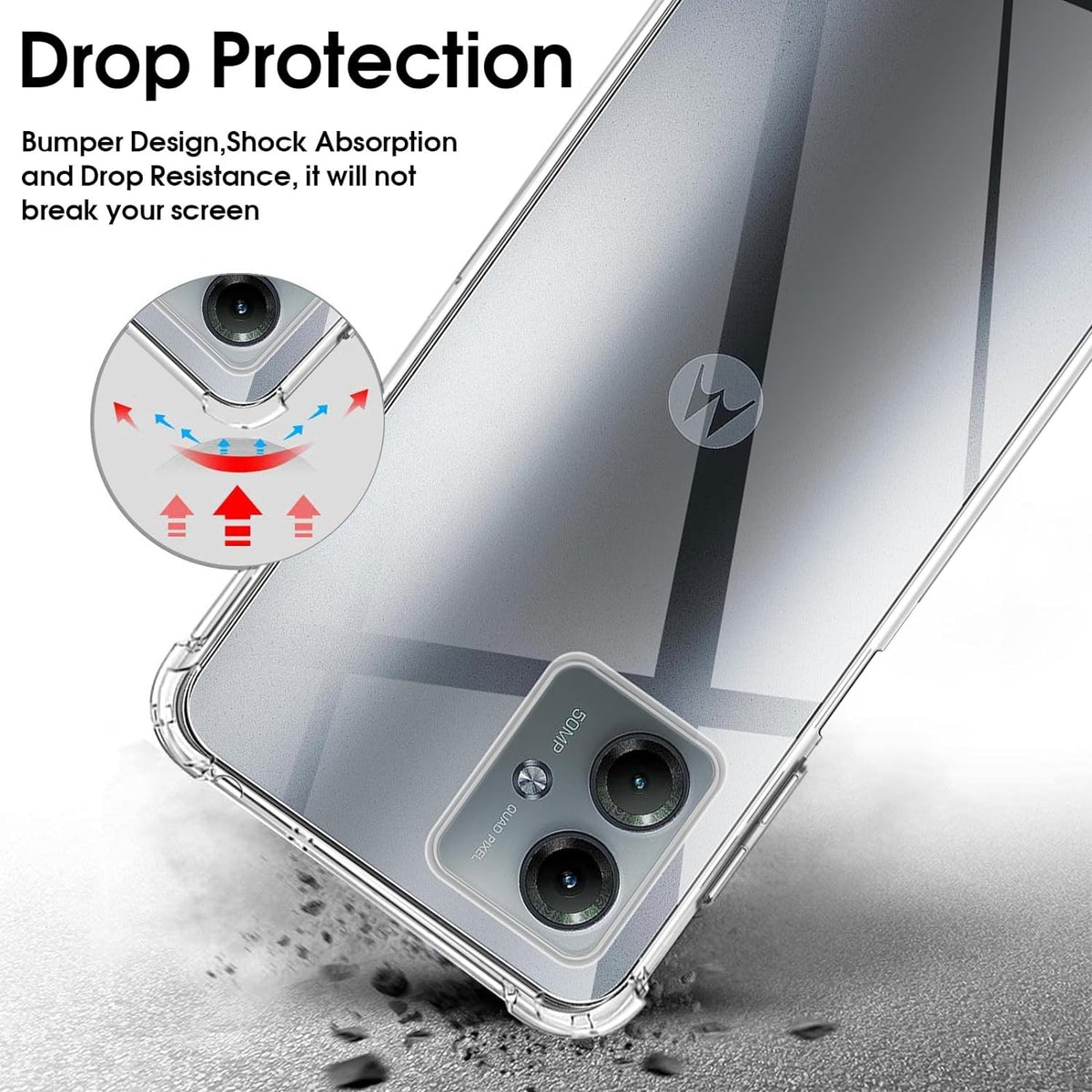 Motorola Moto G14 Hoesje - Transparant - Anti-Shock Hybrid Back Cover