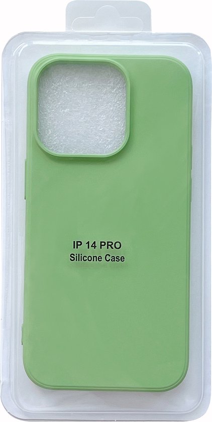 Apple iPhone 14 Pro Hoesje - Groen - Microfiber Siliconen Back Cover