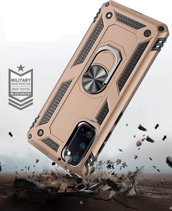 Samsung Galaxy S20 Hoesje - Goud - Armor Kickstand Back Cover