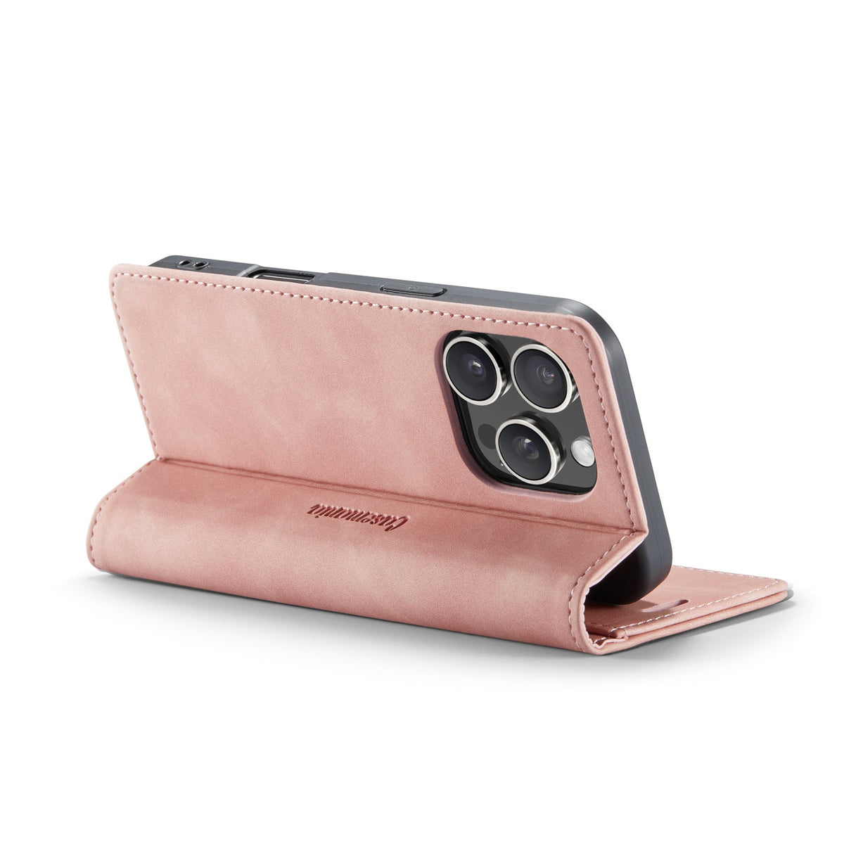 Apple iPhone 16 Pro Hülle - Pale Pink - Schlanke Klapphülle mit Kartenfach