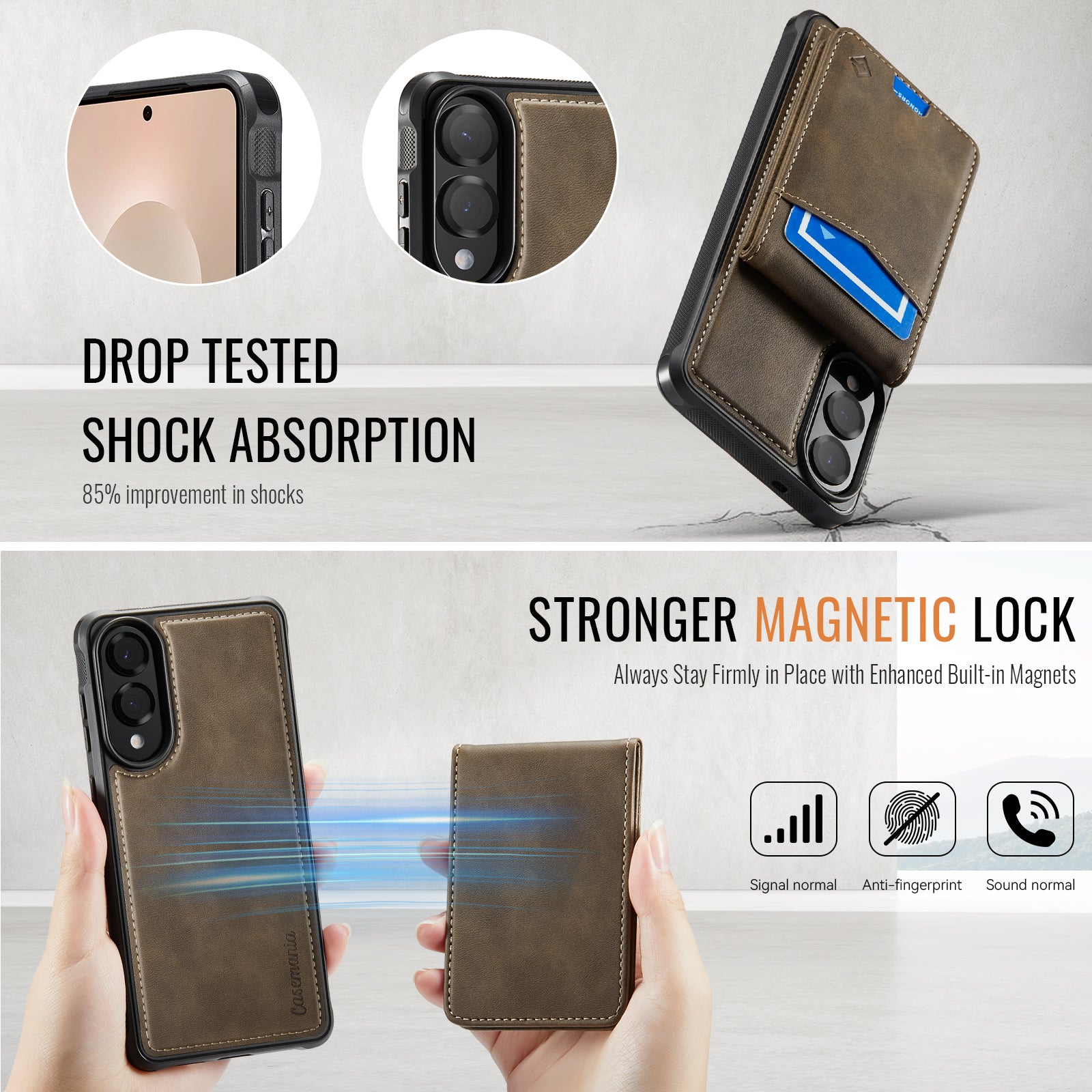 Premium 2-in-1 Back Cover | Afneembare Wallet Kickstand | Galaxy S25 Edge