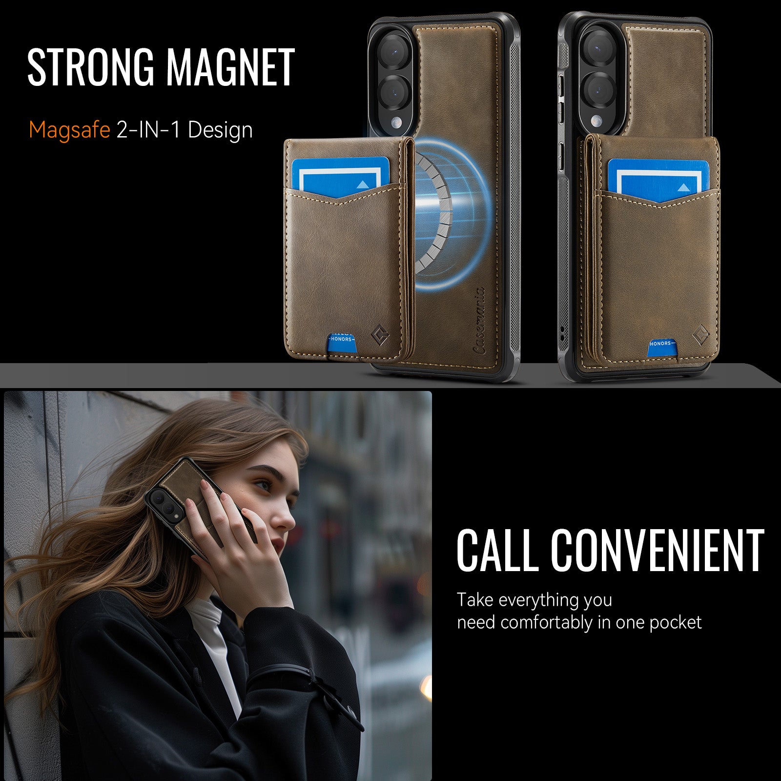 Premium 2-in-1 Back Cover | Afneembare Wallet Kickstand | Galaxy S25 Edge